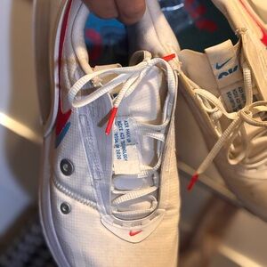 Nike White and Red Athletic Shoes